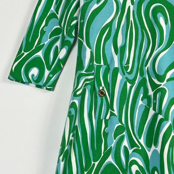 Lilly Pulitzer Charlena Resort White Finders Keepers Shift Dress Green Blue - Picture 4 of 13